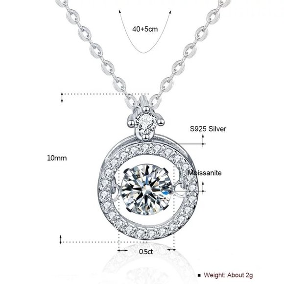 Certified 1/2ct. t.w. Diamond Dancing Necklace 18k White Gold over Italy Silver - Picture 6 of 16